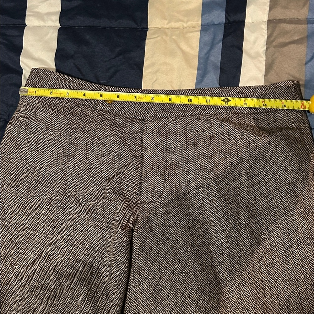 Tory Burch Black and White Herringbone Trousers - Picture 8 of 8